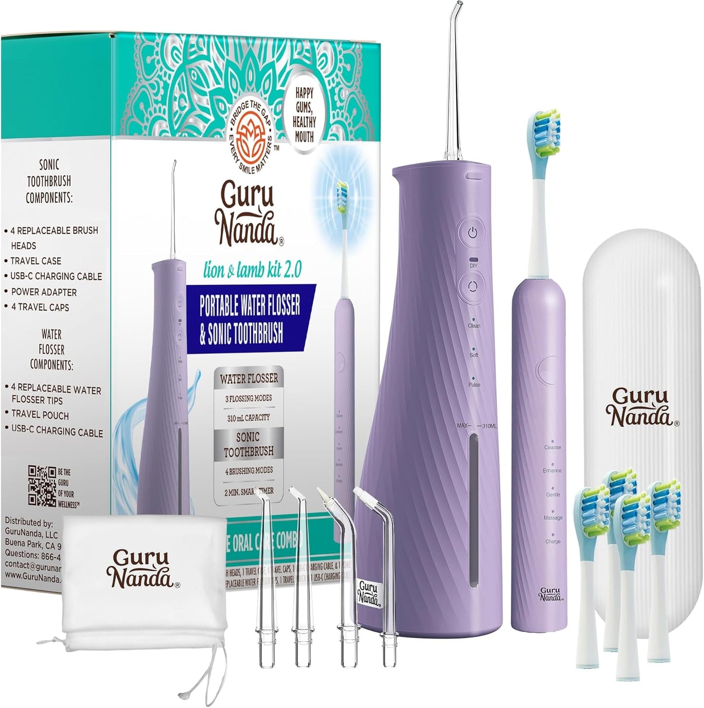 GuruNanda Lion & Lamb Kit 2.0: Ultimate Electric Toothbrush Combo