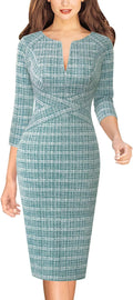 Womens Slim Zipper Up Work Bodycon Pencil Sheath Dress - Polished