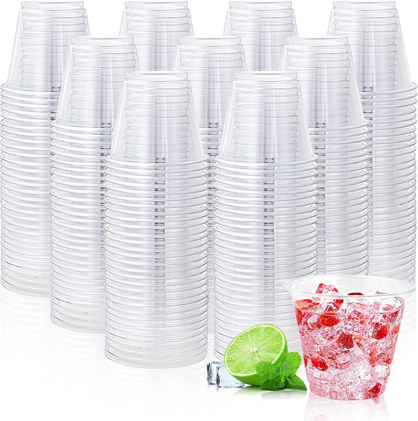 9 oz Clear Plastic Cups - 1000 Pack for Parties and Events