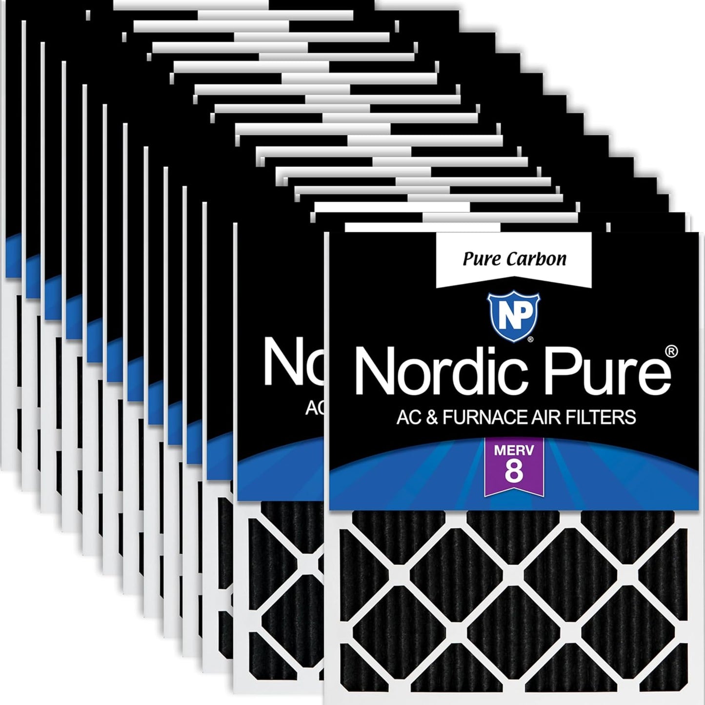 Nordic Pure 10x20x1 Carbon Pleated Air Filters for Odor Control