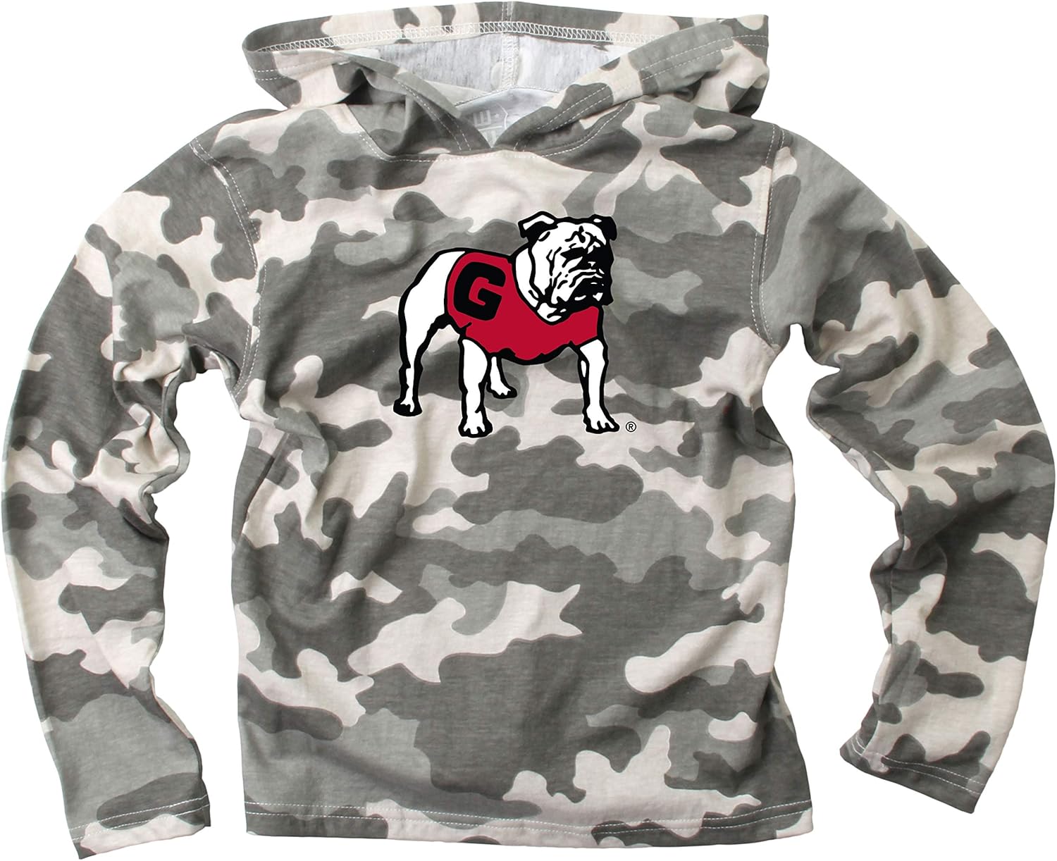 Wes and Willy Kids College Team Camo Long Sleeve Hooded T-Shirt