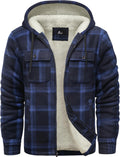 Men's Flannel Shirt Jacket Fleece Sherpa Lined Plaid - Warm Winter two