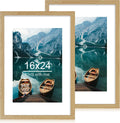 16x24 Frame Set of 2 for Pictures in Natural Oak Wood Style
