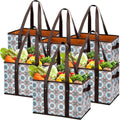 Reusable Grocery Bags Set - Durable Heavy Duty Collapsible Tote