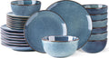 AmorArc Ceramic Dinnerware Set for 8 - Handpainted Ceylon Blue