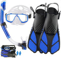 Snorkeling Gear for Adults with Fins - Travel Snorkel Set for Clear