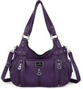 Large Handbag for Women Washed Faux Leather Crossbody Tote - Versatile