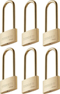Weather Proof Lock Keyed Alike Solid Brass Padlocks - 6 Pack