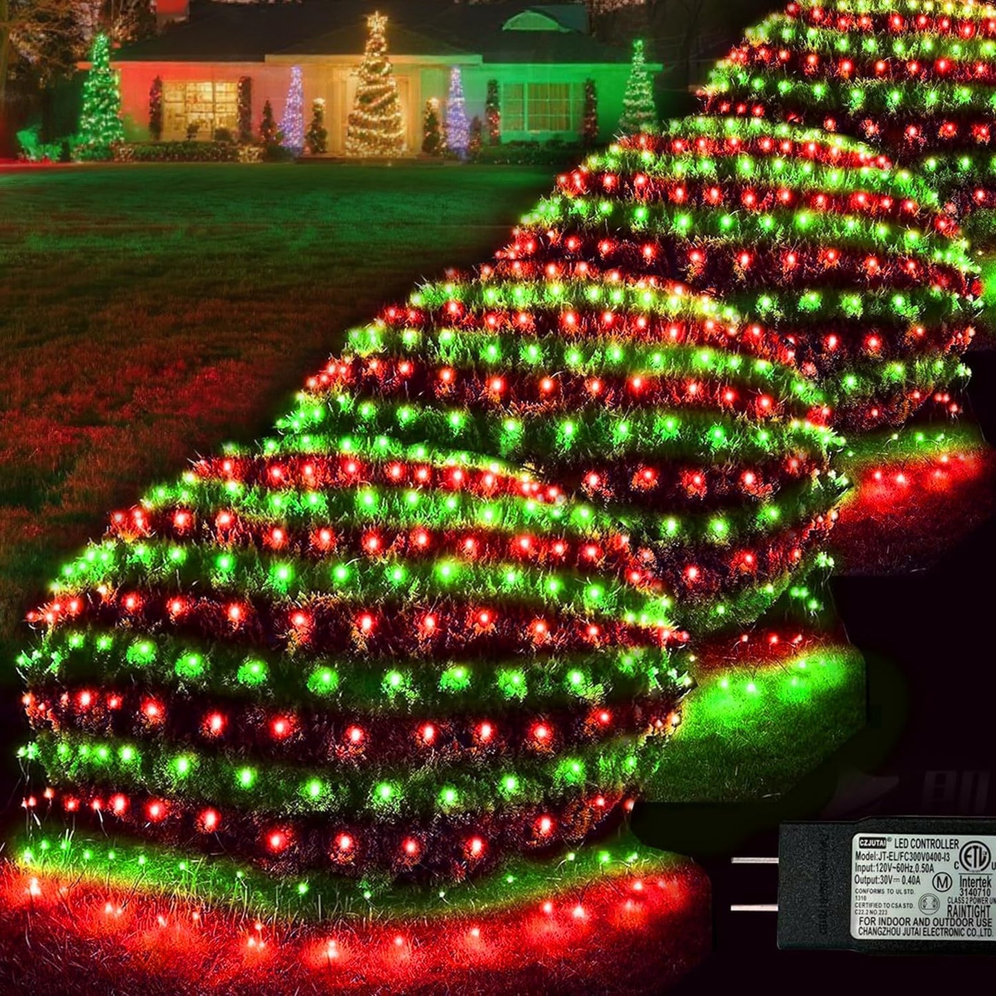 Christmas Net Lights Outdoor - 360 LED Large Mesh String Lights