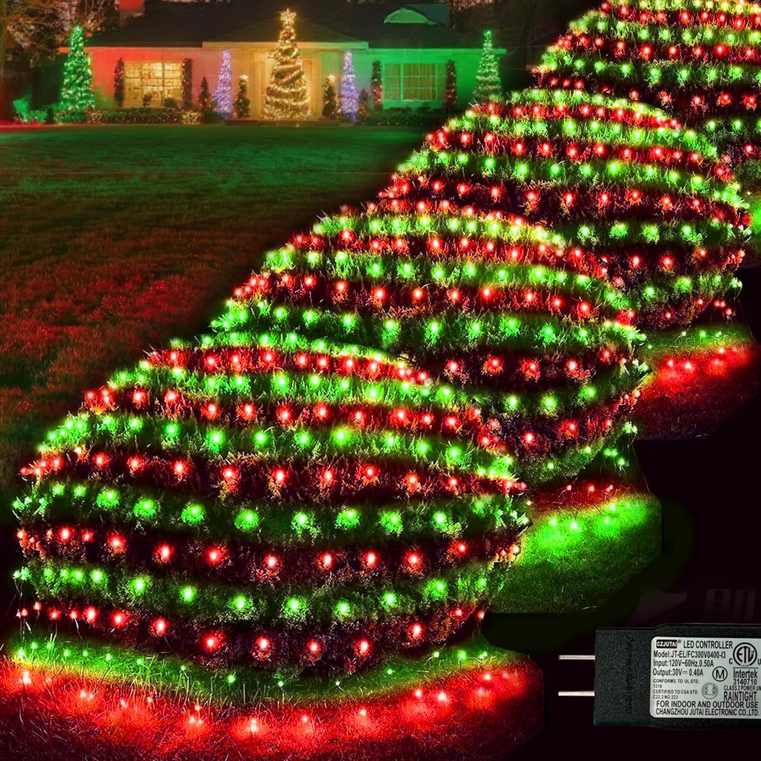 Christmas Net Lights Outdoor - 360 LED Large Mesh String Lights