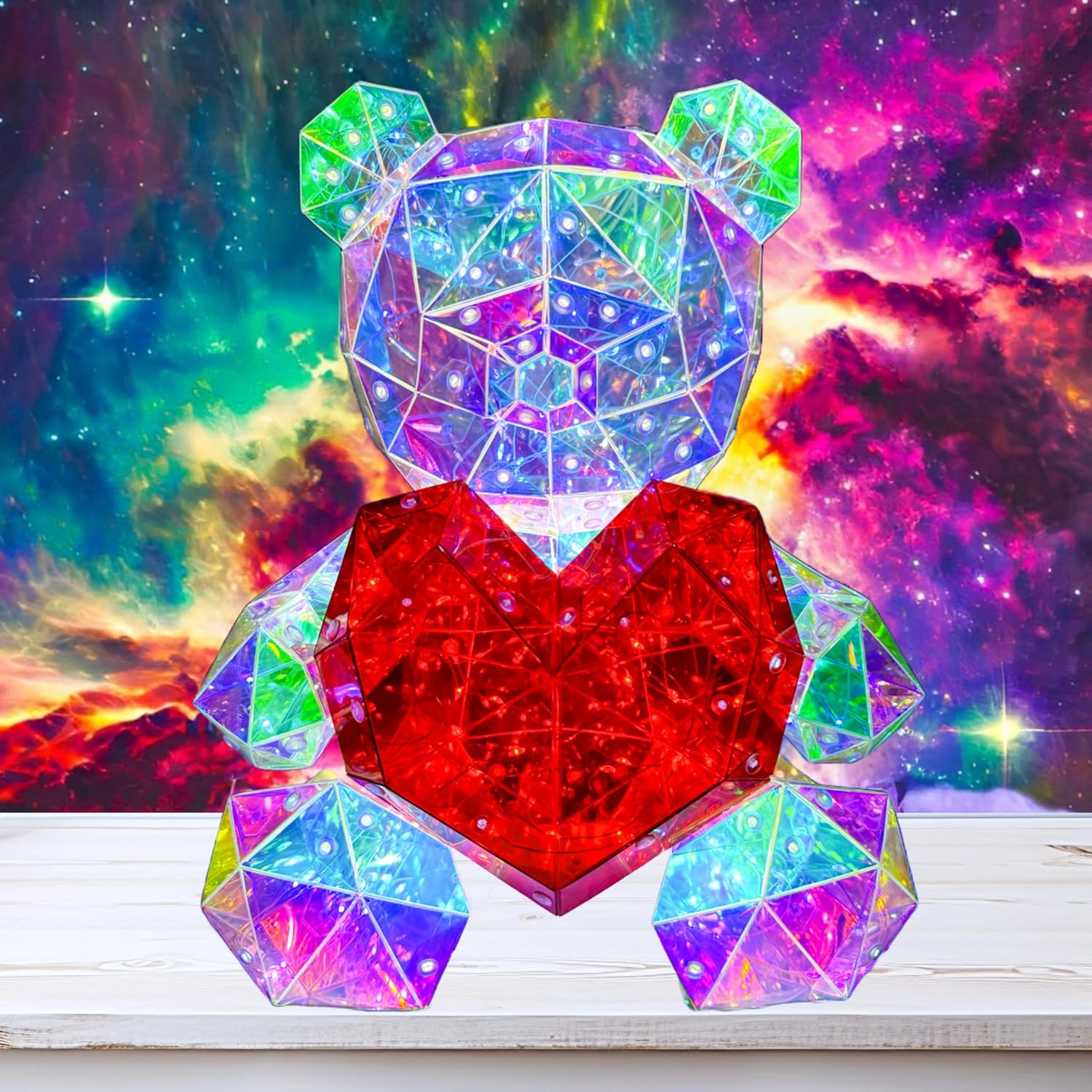 In His Name LED Teddy Bear Night Light for Kids Room Decor