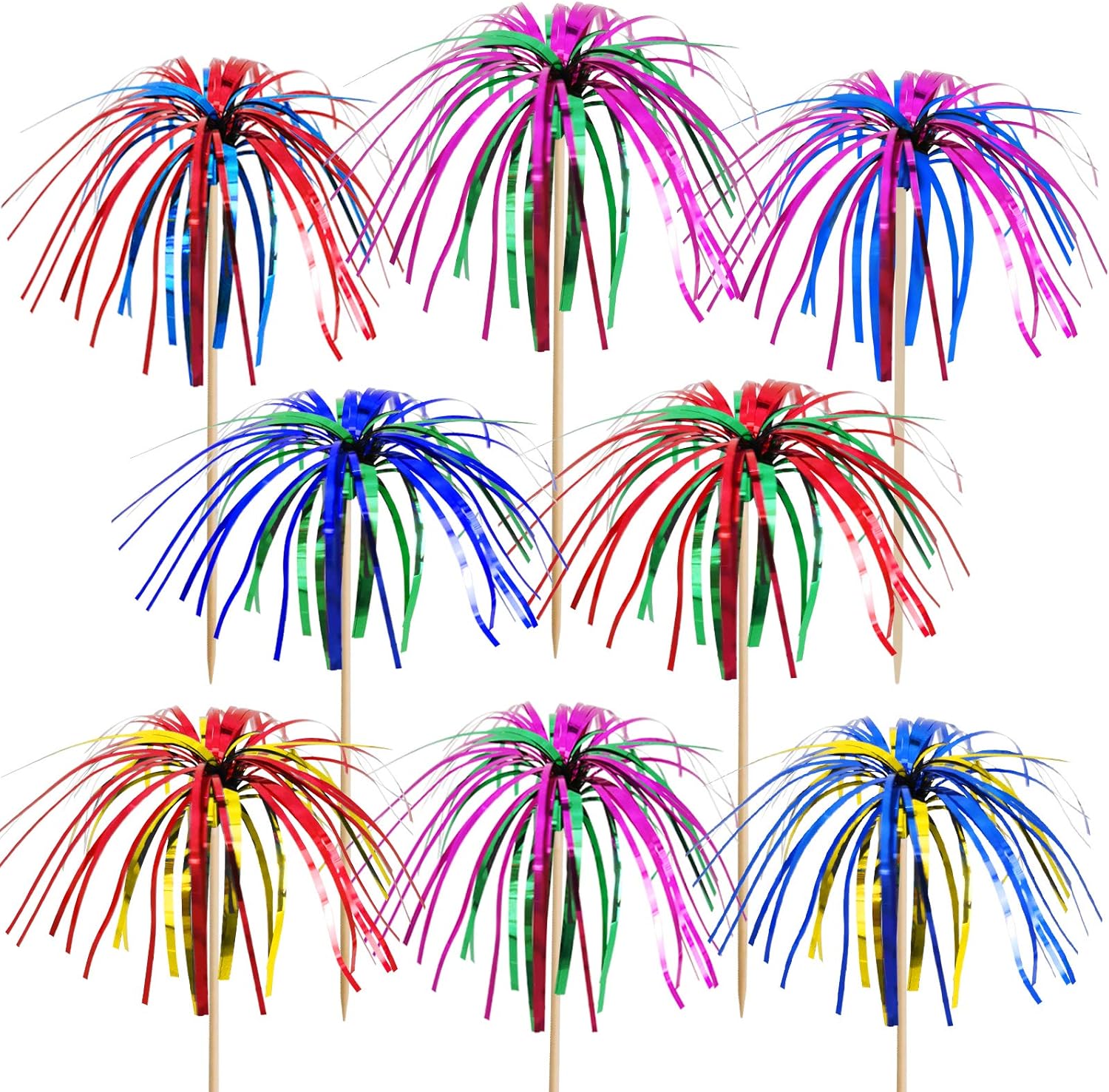200 9 Blue Foil Frill Cupcake Topper Picks