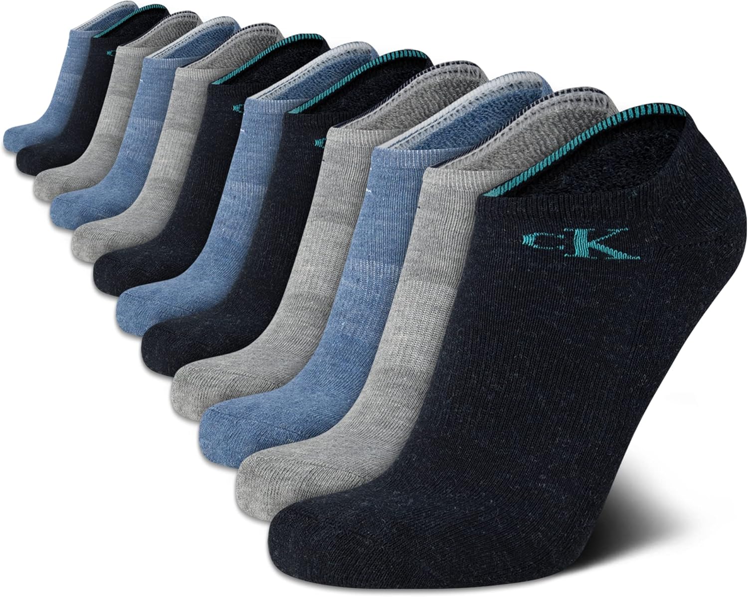 Calvin Klein Men's No Show Lightweight Cushioned Low Cut Socks