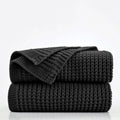 Douceur Black Throw Blanket for Couch - Soft Chunky Cable Knit