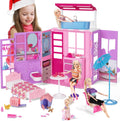Yellow River Portable Doll House Foldable Playset with 40+ Accessories