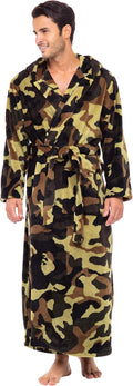Alexander Del Rossa Mens Robe with Hood - Plush, Full-Length Comfort