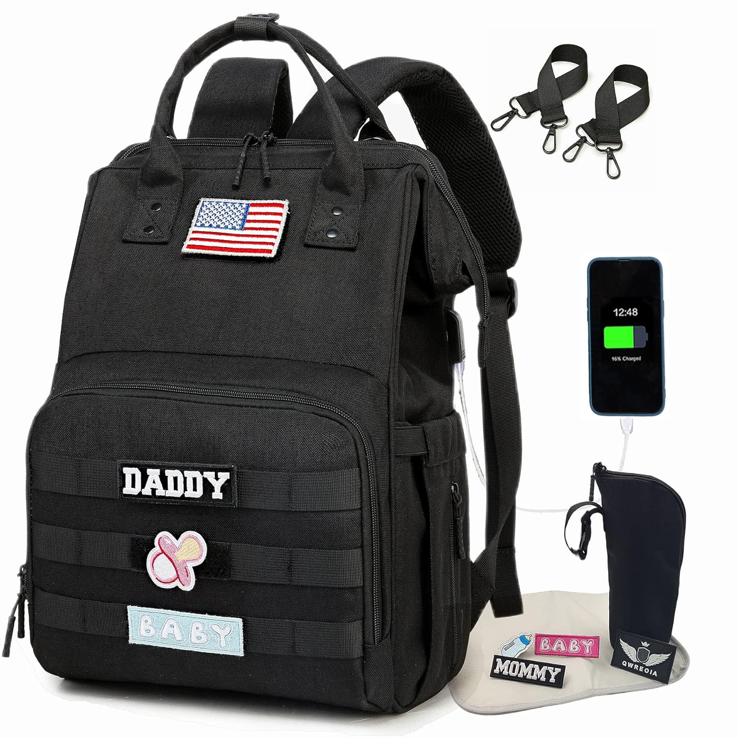 Diaper Bag Backpack for Dad and Mom with USB Charging Port