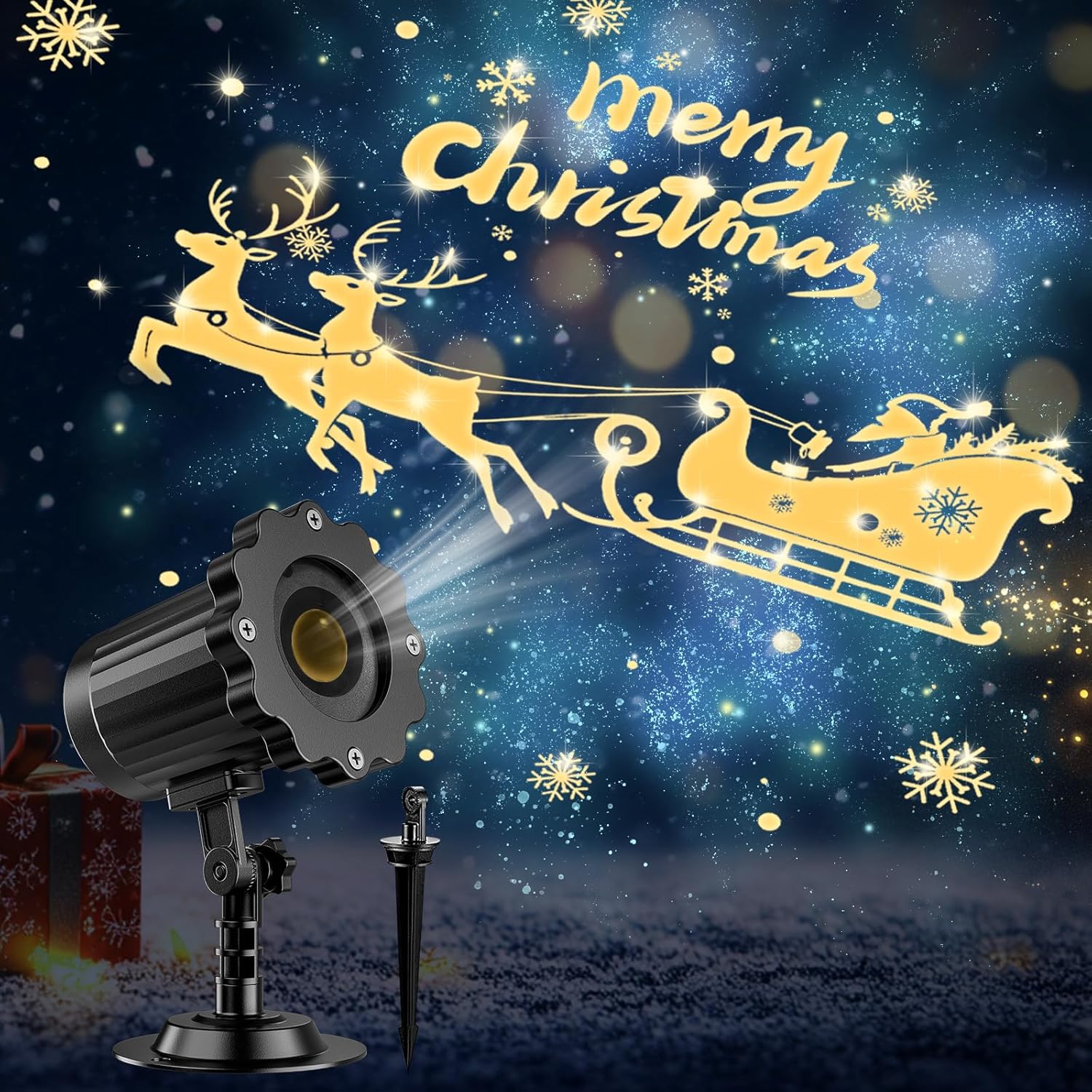 2024 Upgrade Santa Christmas Projector - Festive 3D Display!