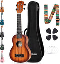 Concert Sunburst Ukulele 23 in for Beginner Adults - Complete Kit