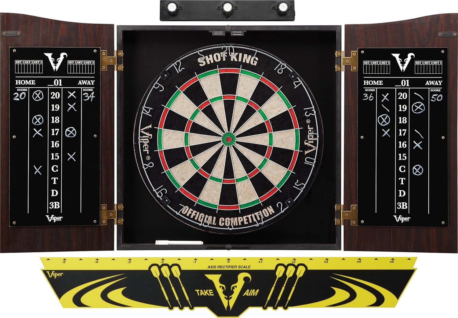 Viper Vault Cabinet & Shot King Dartboard Bundle for Fun