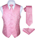 Paisley Floral Jacquard Men's Vest Tie Set - Classic Formal Look