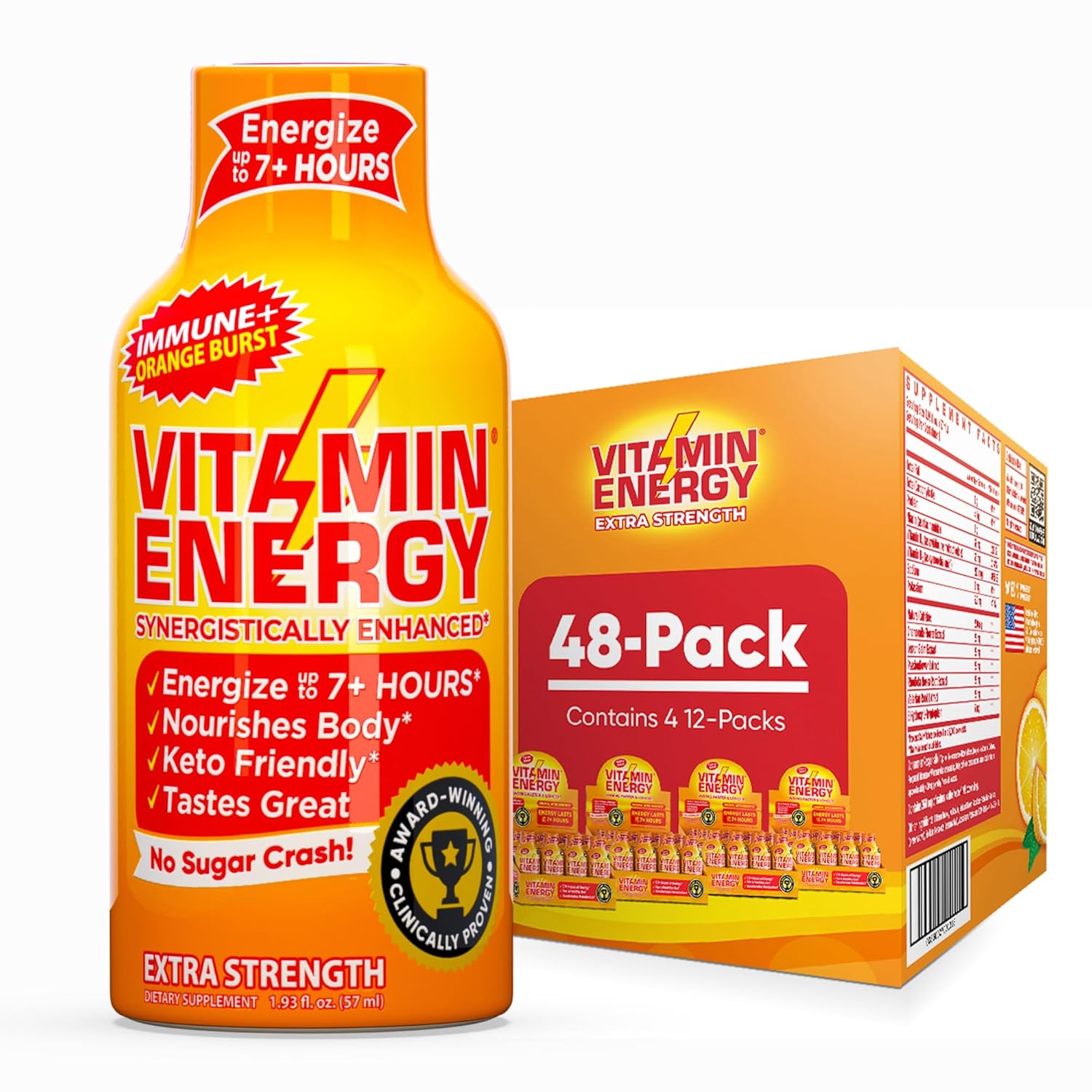 Vitamin Energy Immune+ Extra Strength Energy Shot for Focus