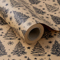 RUSPEPA Christmas Wrapping Paper Jumbo Roll Kraft - Festive Black