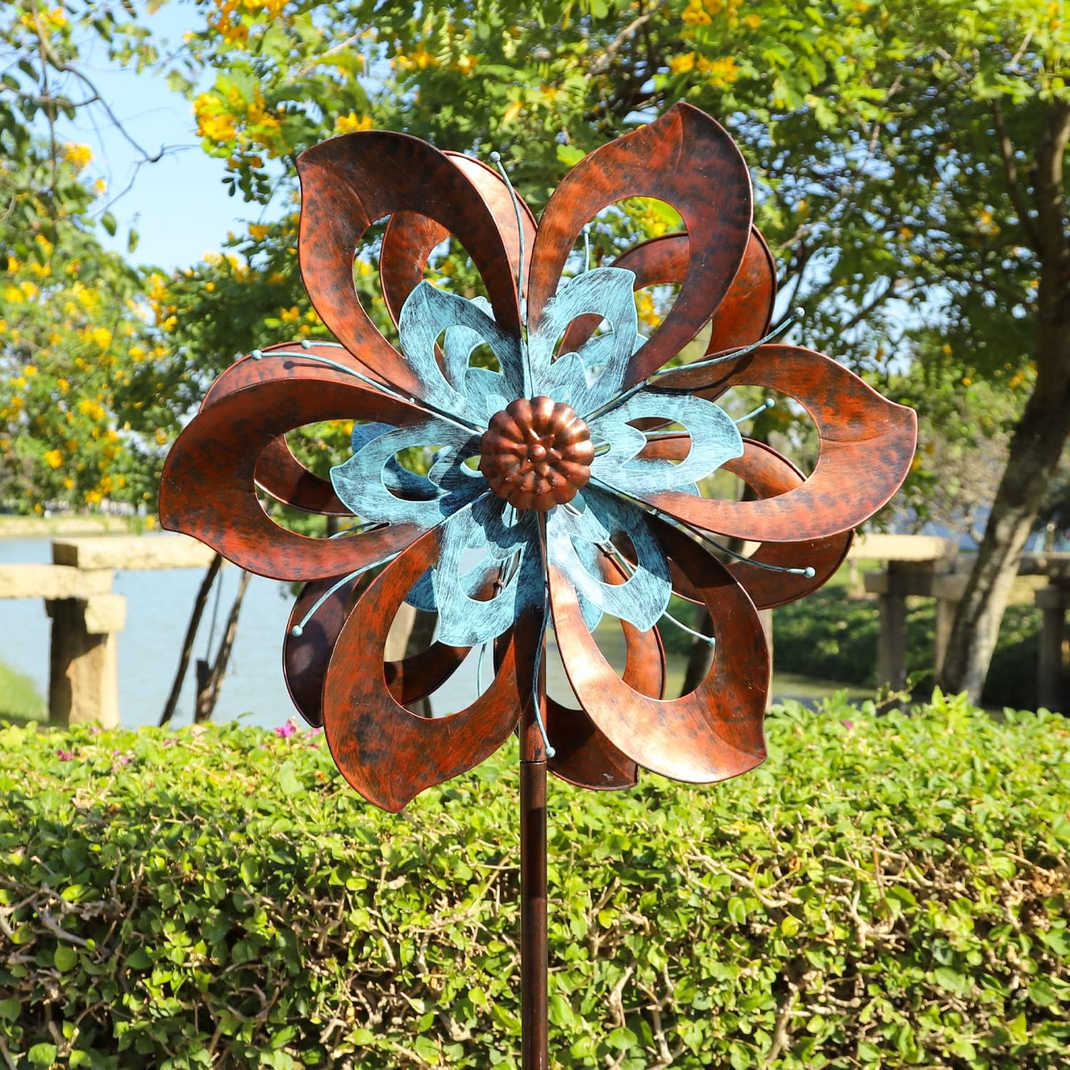 Garden Wind Spinner for Outdoor Decor - Large 23 inch Dia