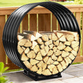 32in Firewood Rack Hoop Outdoor Indoor - Heavy Duty Log Holder