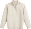 Boy's Half Zip Cable Knit Sweater by Arshiner for Kids 3-12