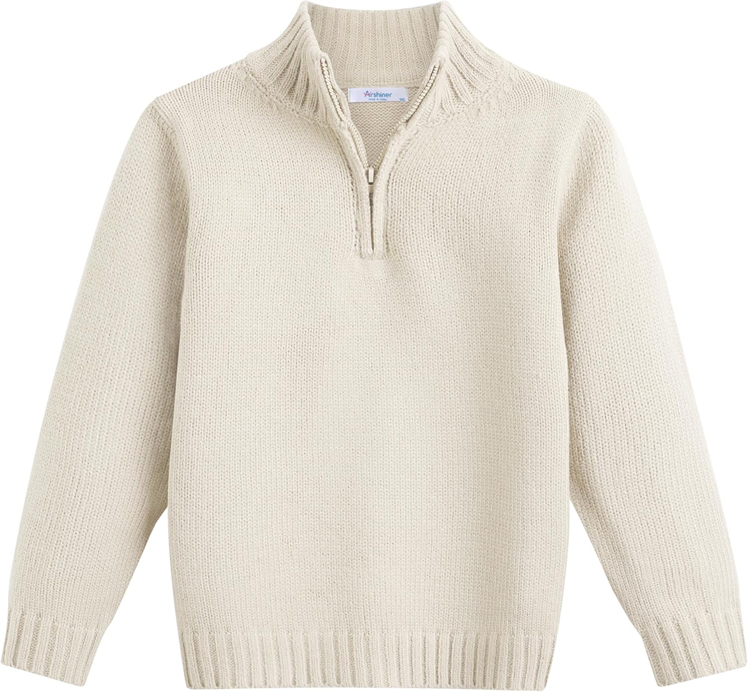 Arshiner Boy's Cable Knitted Sweater Half Zip for Kids 3-12