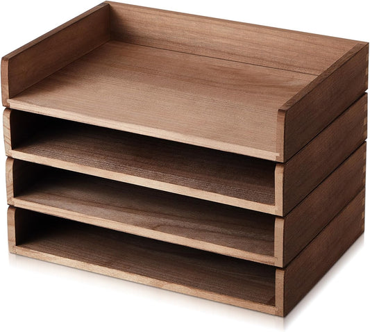 Yeaqee Stackable Paper Organizer Tray for Office Desk Storage