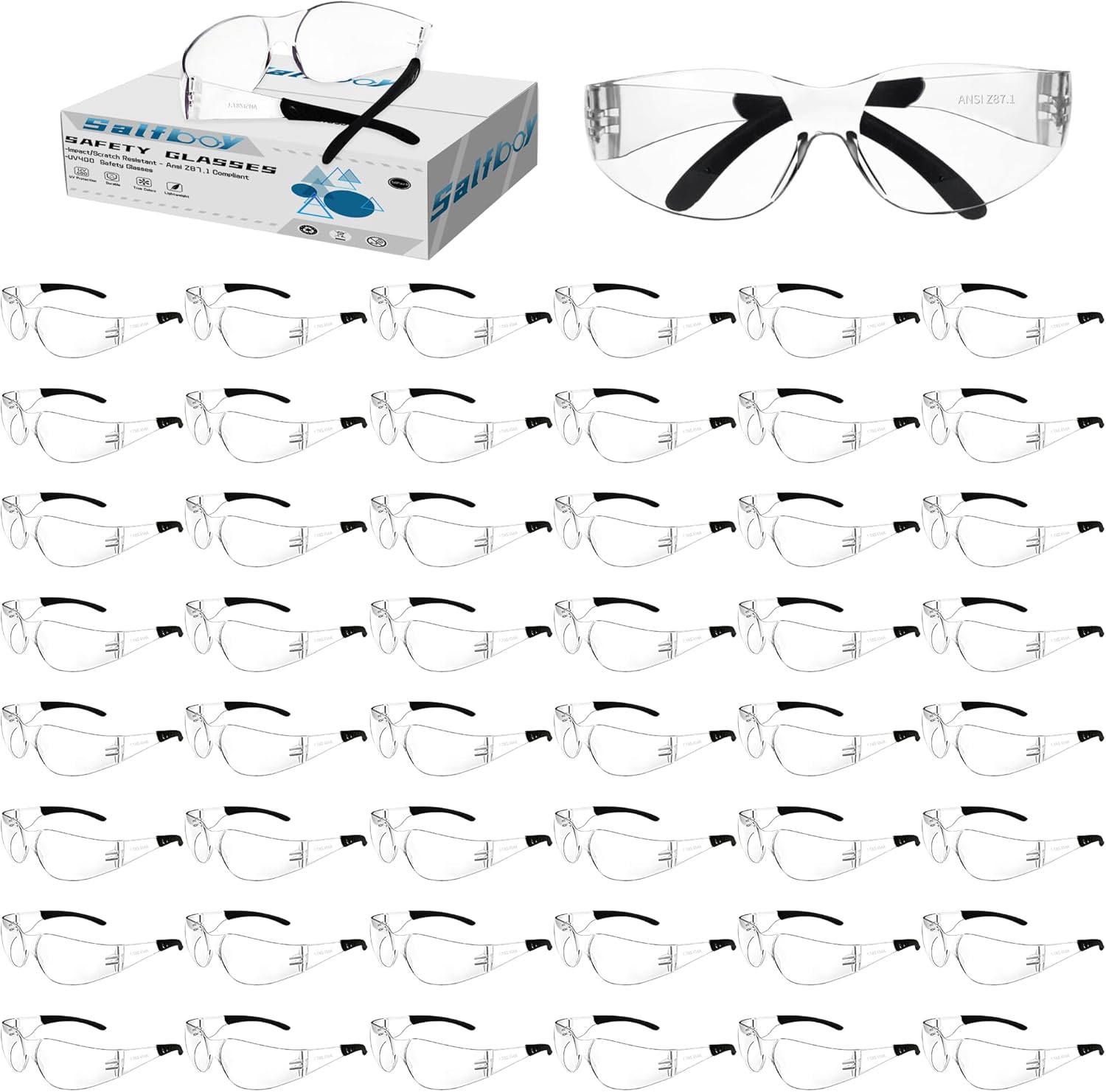 Safety Glasses ANSI Z87.1 Clear Impact Resistant Eyewear