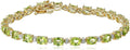 Classic Tennis Bracelet with Genuine Peridots and Diamond Accents