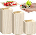 Disposable Square Palm Bowls 300 Pcs - Compact Bamboo Plates
