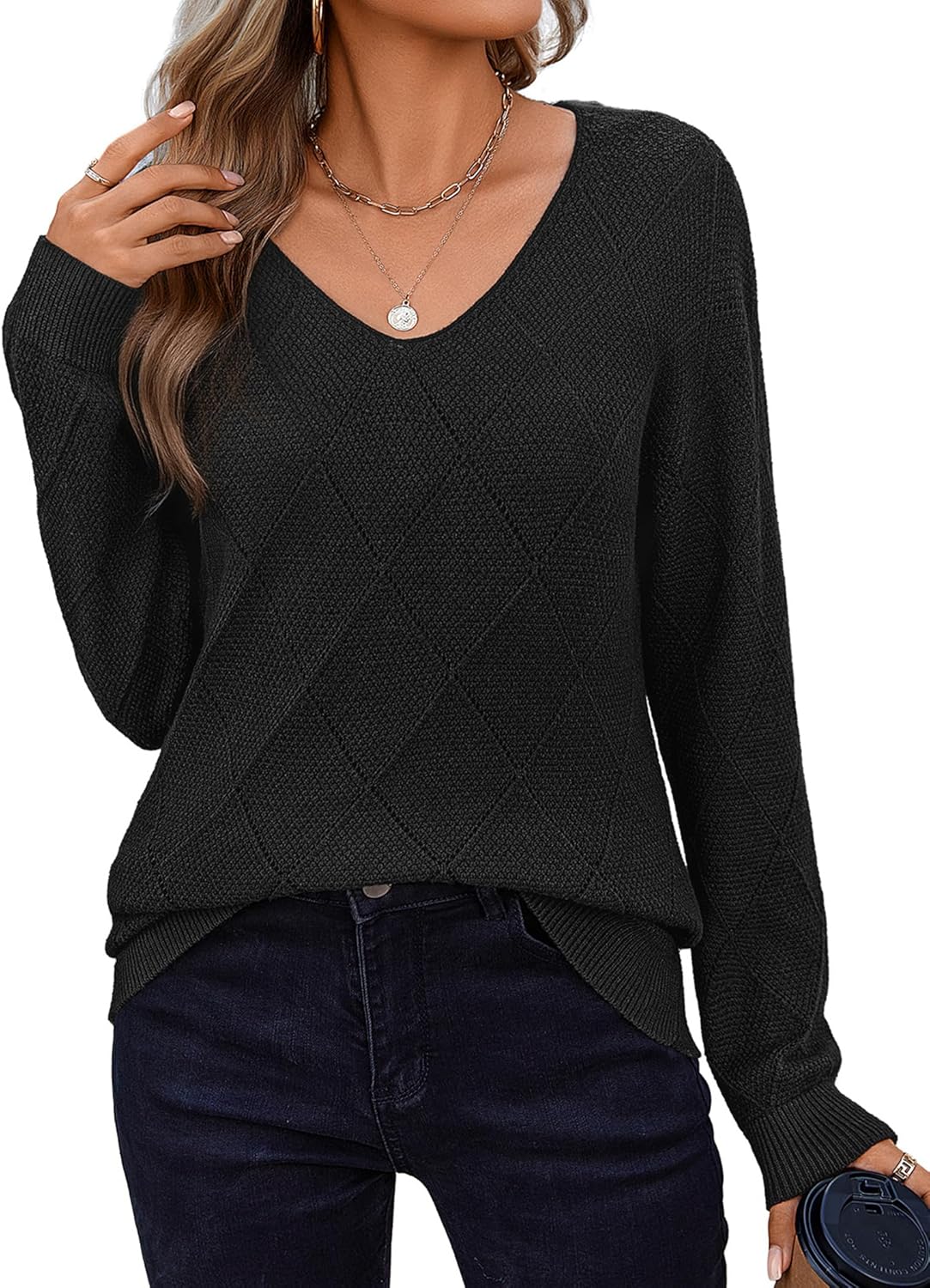 Zeagoo Womens Sweaters Fall 2025 Long Sleeve Knit Pullover