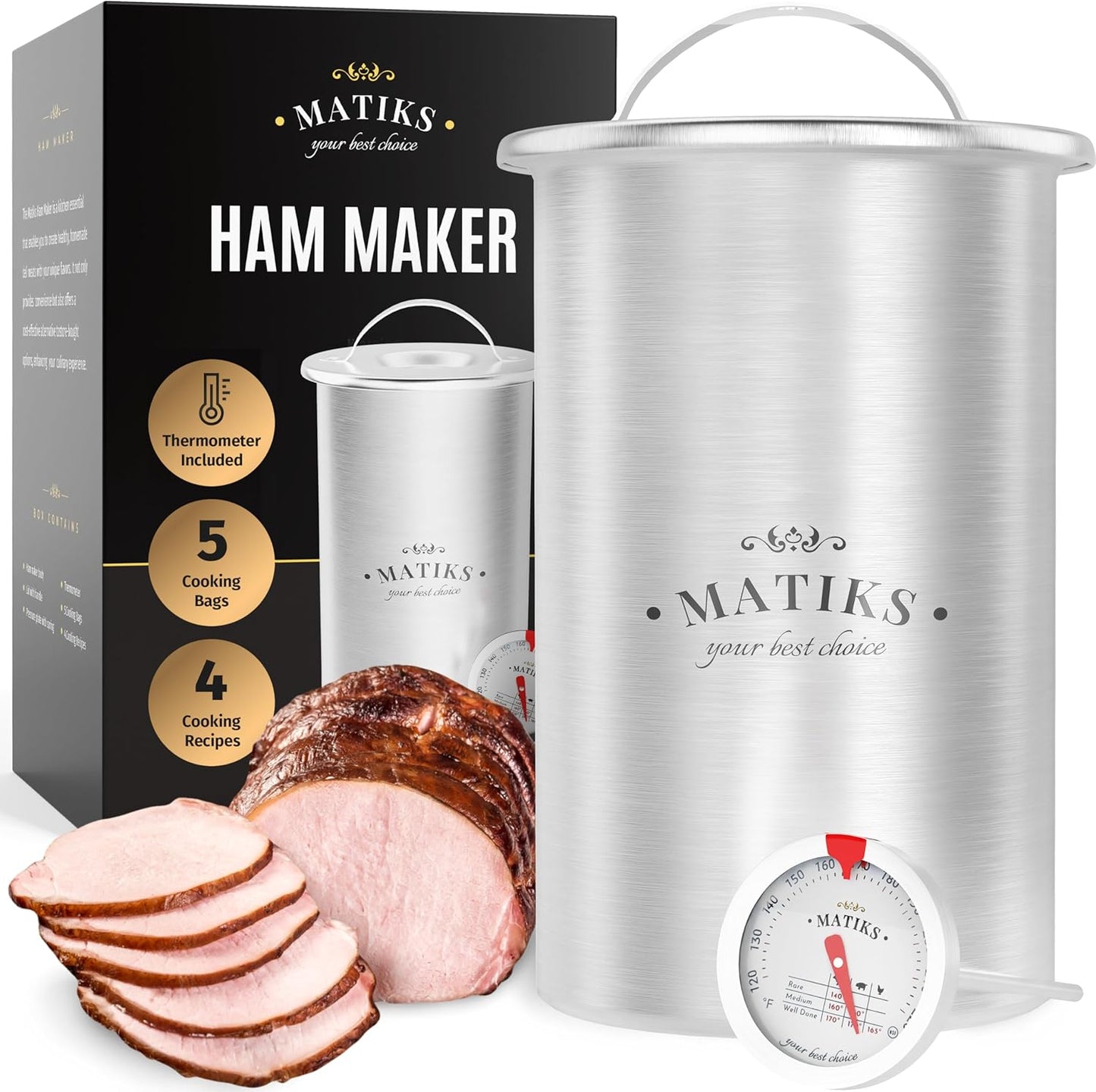 Matiks Deli Meat Press Mold for Homemade Healthy Ham Making