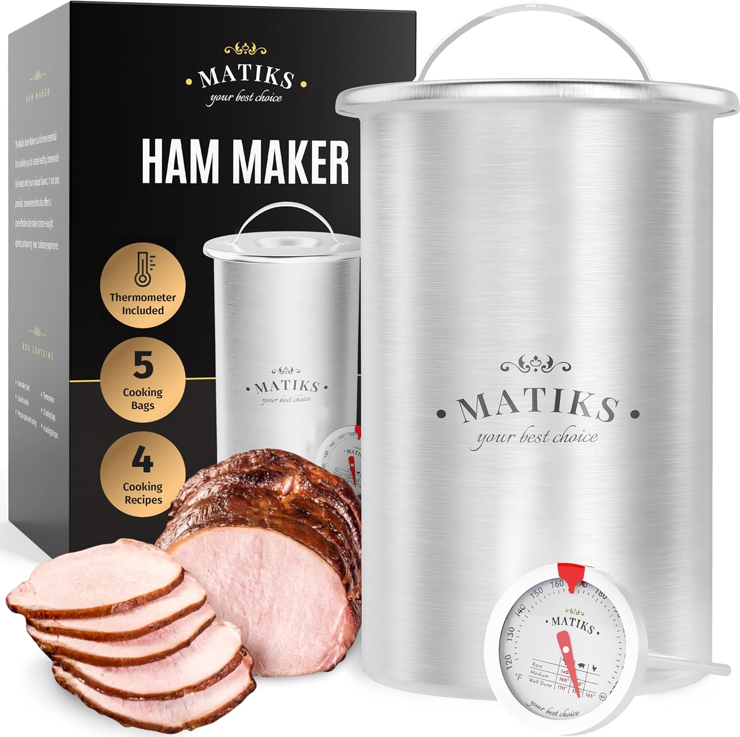 Matiks Deli Meat Press Mold for Homemade Healthy Ham Making