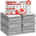 Survival Emergency Thermal Blankets 100 Pack - Oversized Mylar