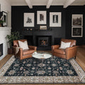 5x7 Area Rugs for Living Room Bedroom - Washable Black Vintage Boho