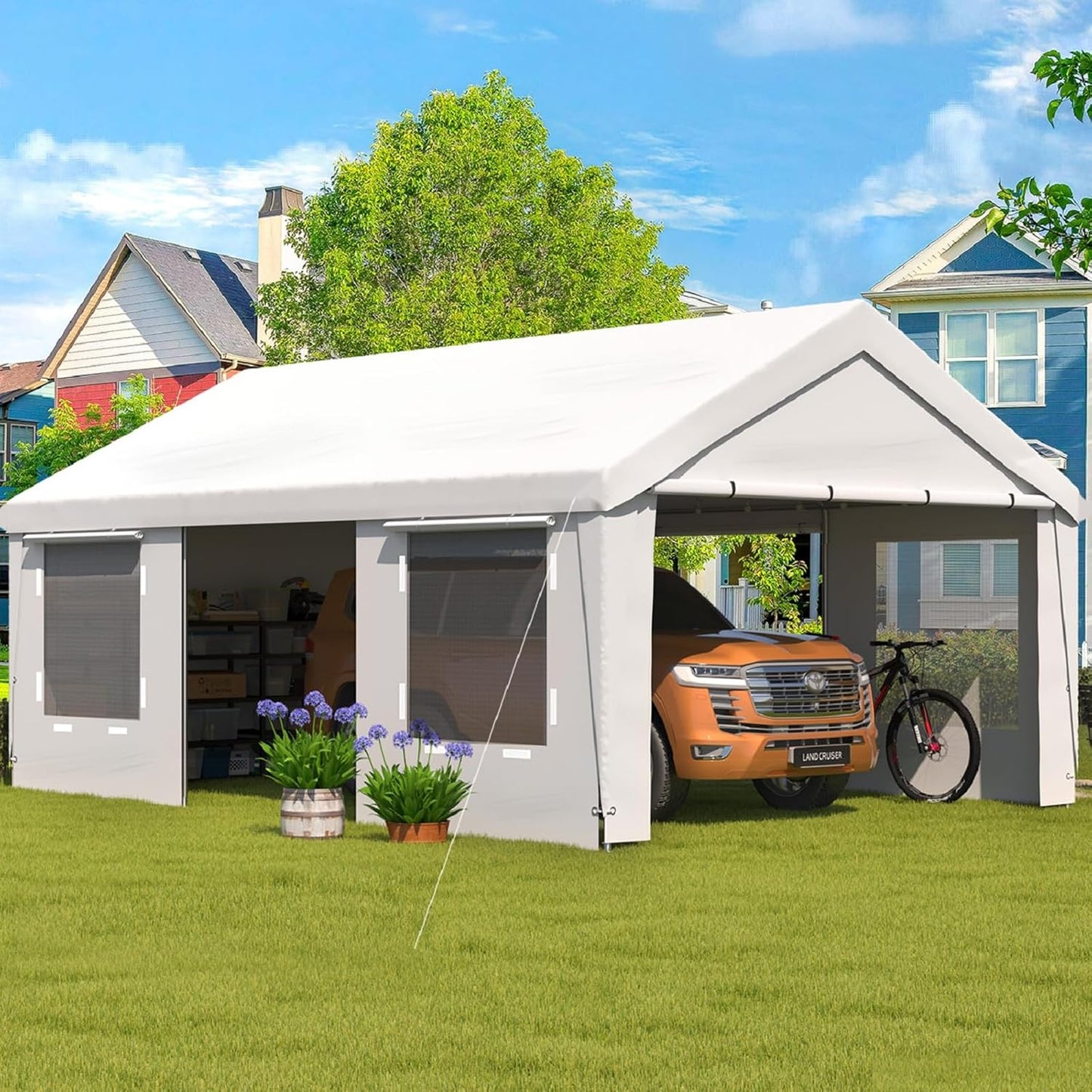 EROMMY 13ft x 20ft Heavy Duty Carport for All-Season Use
