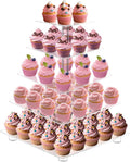 Cupcake Stand 5 Tier Large Clear Cupcake Holder - Stable, Removable