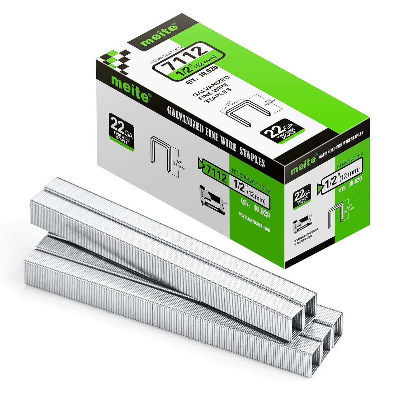 Galvanized Upholstery Staples for Fine Wire Staplers - 10,020 Count