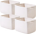 Storage Baskets for Organizing - Cotton Rope Shelf Bins (4 Pack)