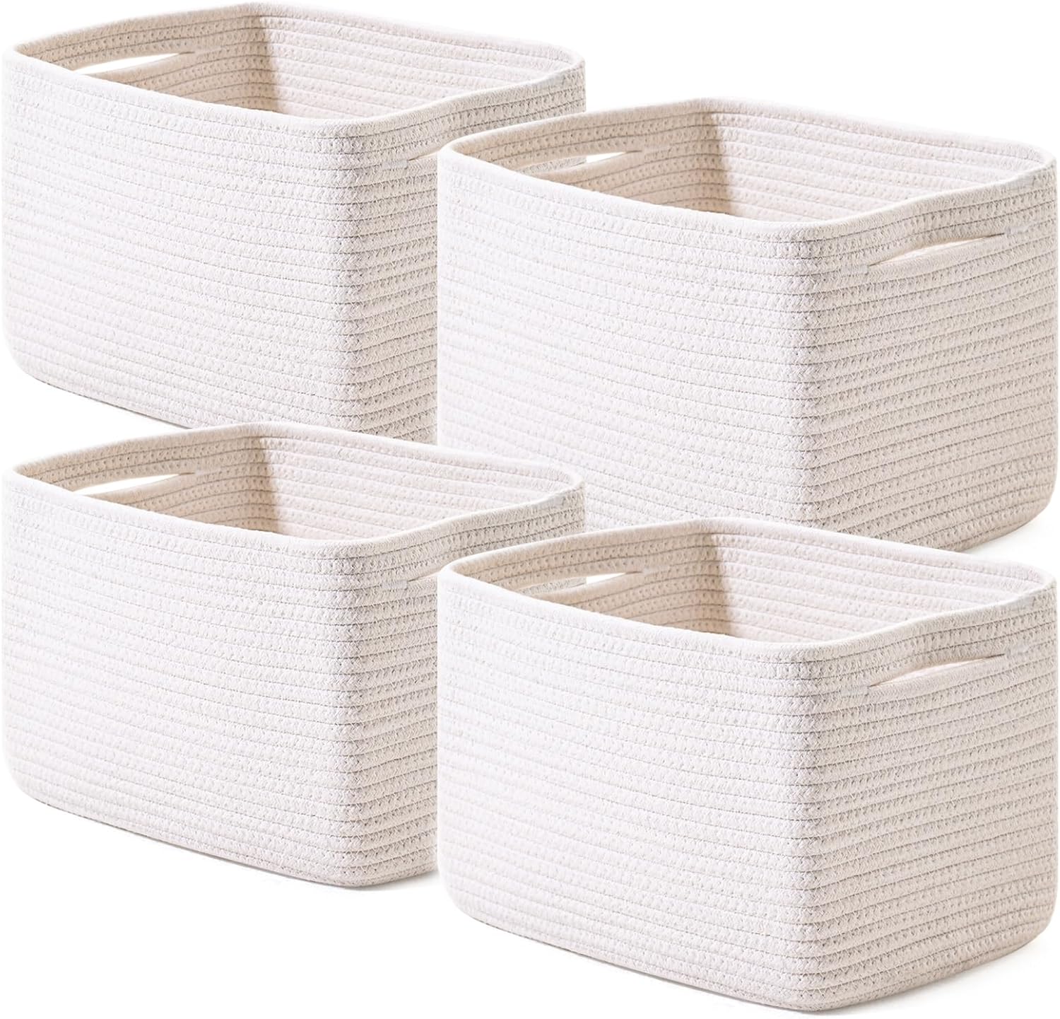 Storage Baskets for Organizing - Woven Cotton Rope Baskets