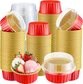 Gejoy Aluminum Foil Baking Cups with Lids 5 oz - Durable, Sealable