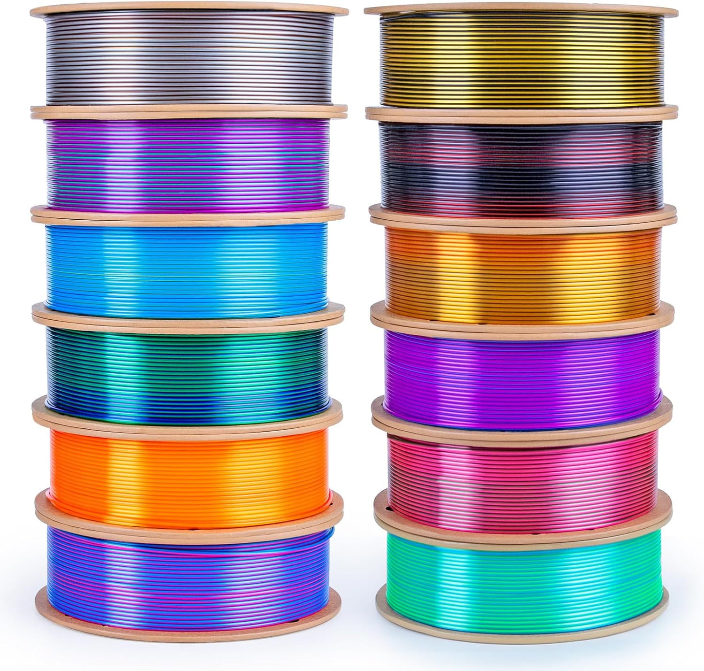 3D Printer Filament Bundle Silk PLA 1.75mm Pack for FDM Printers