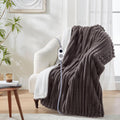 Charcoal Heated Throw Electric Blanket 50x60 in - Luxury Faux Fur