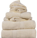 Egyptian Cotton Pile 6 Piece Towel Set Cream - Ultra Plush Luxury