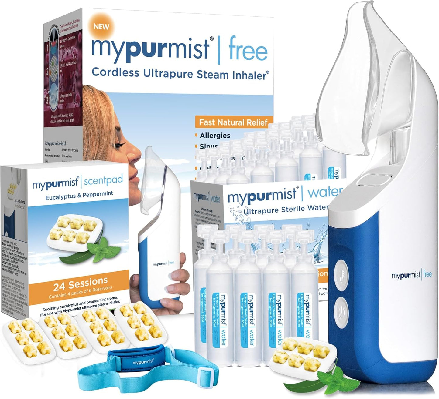 Mypurmist Free Premium Kit Cordless Steam Inhaler for Relief